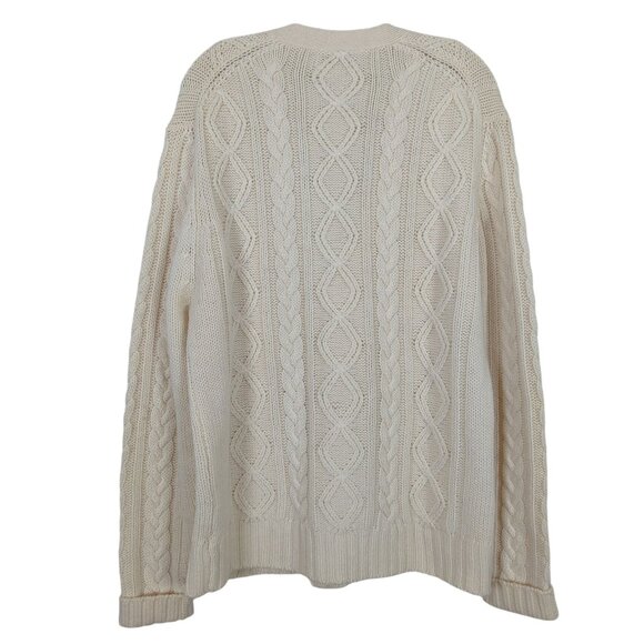 Vintage Clansman Cream Cardigan L English Sport Shops Bermuda Wool Cable Knit - Picture 2 of 14